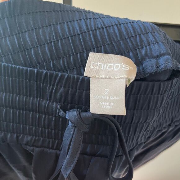 Chico’s silky Blue Split maxi skirt size 12/14 lightweight flowy - Picture 9 of 9